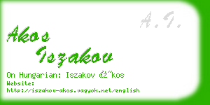 akos iszakov business card